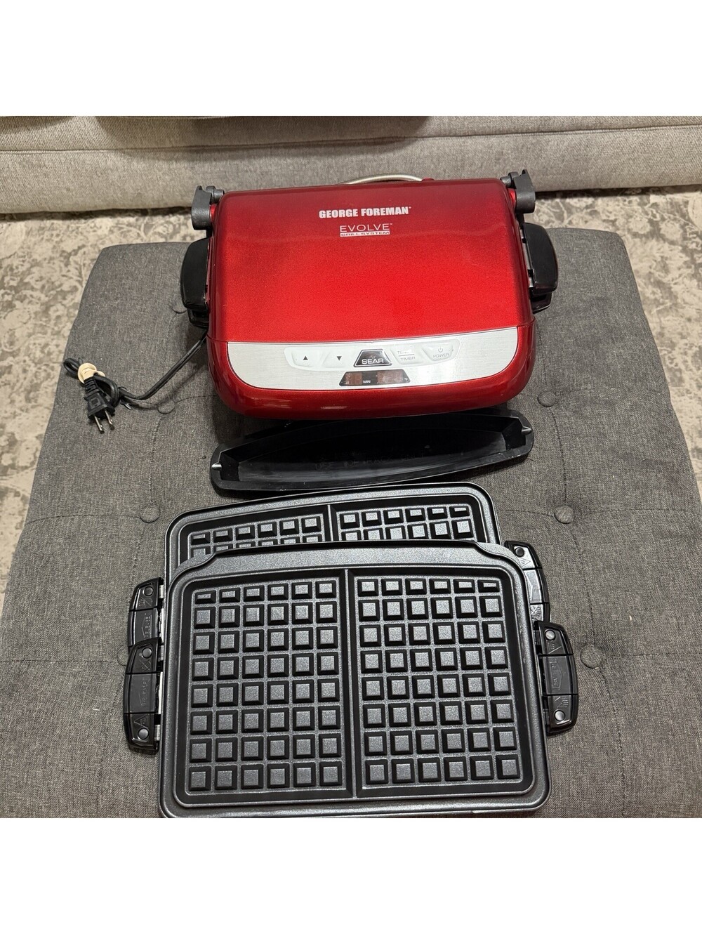 George Foreman Evolve Grill System GRP4800R Red w/ 4 Plates